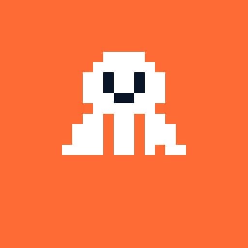 Genesis Octopi - White pixel octopus